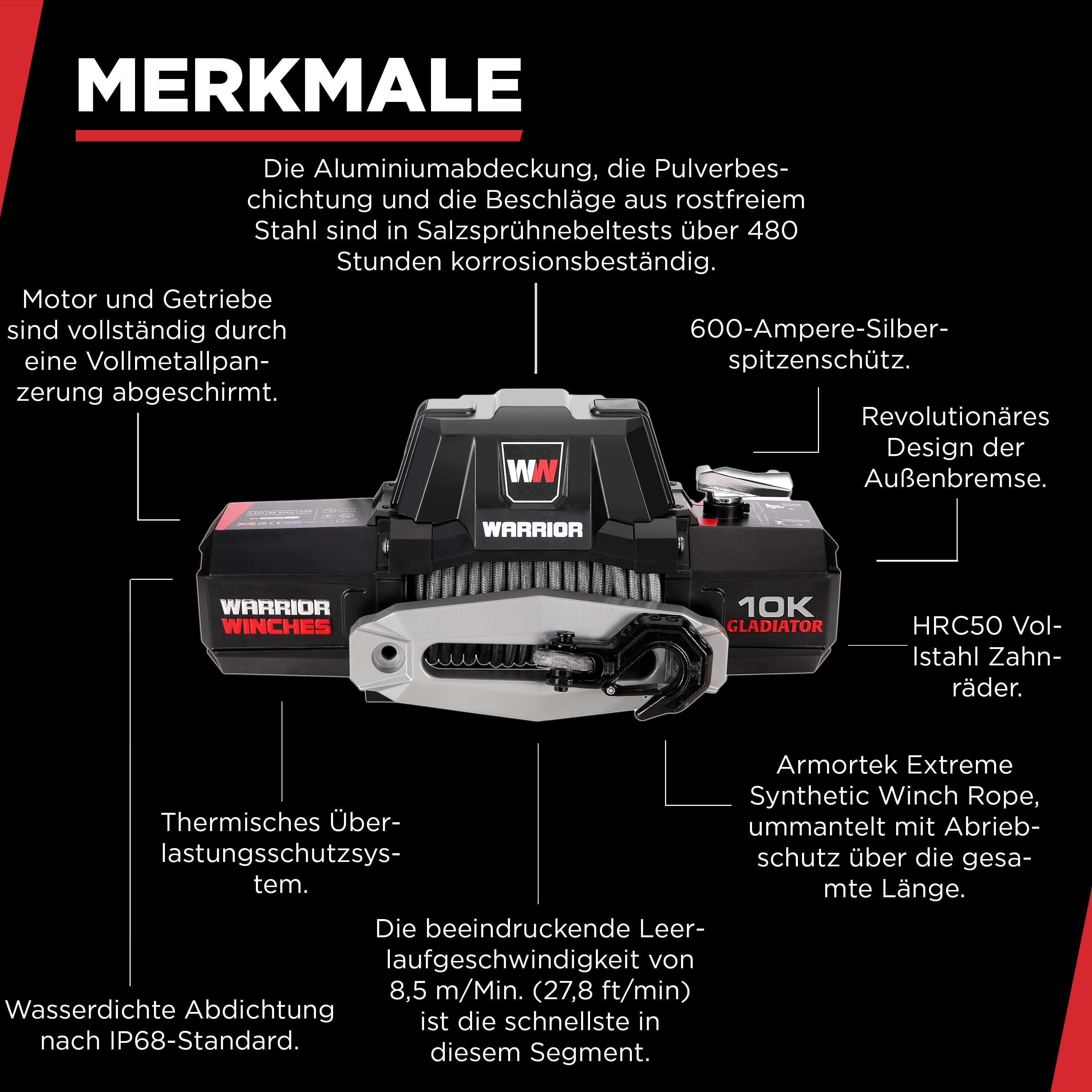 Gladiator F-Type 10000 Electric Winch